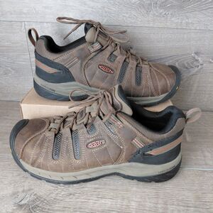 Keen Utility Flint II Boot Men 10.5 Brown Leather Low Steel Toe Safety Work Shoe